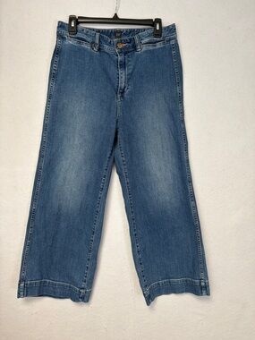 GAP Women's Wide Leg High Rise Jeans Blue Patch Pocket
Size 10